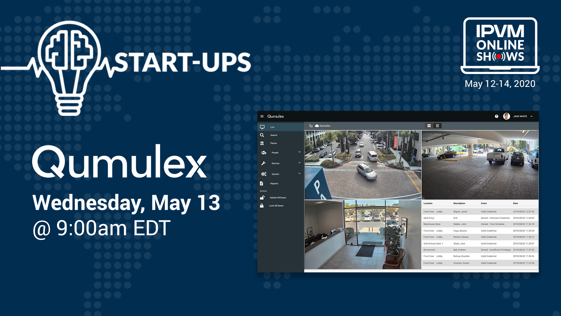 Qumulex presenting at the upcoming IPVM Online Show, May 12-14